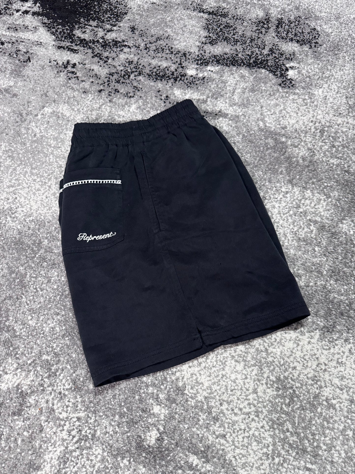 Represent Cotton Embroidered Spellout Shorts