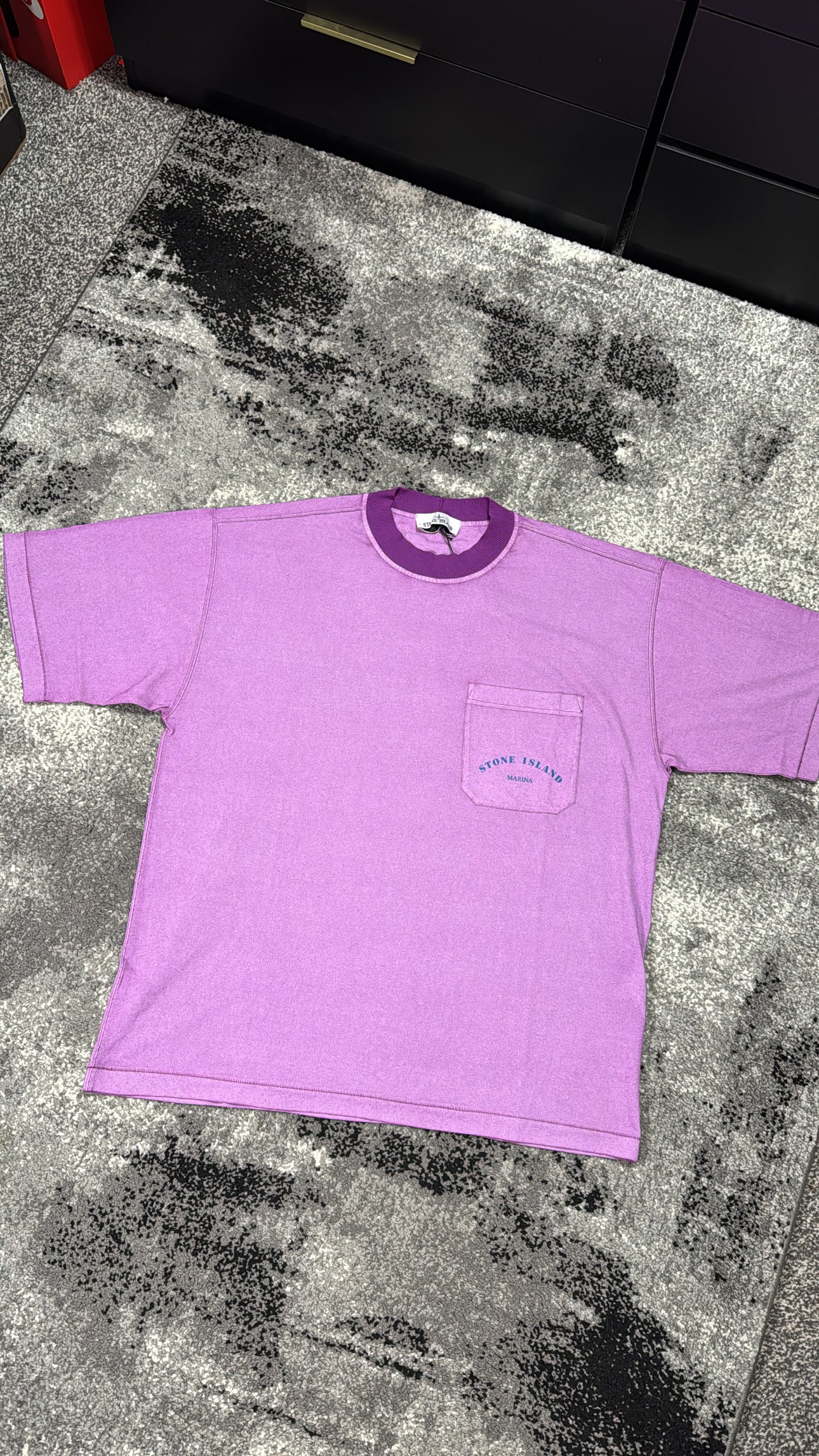 Stone Island Marina Chalk Plating T-Shirt in Magenta