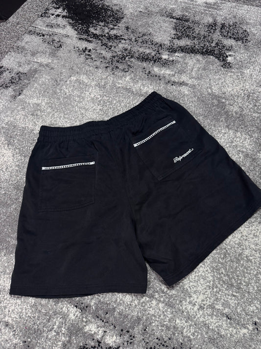 Represent Cotton Embroidered Spellout Shorts