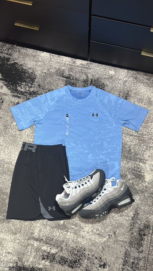 Under Armour Baby Blue/Black Camo Set