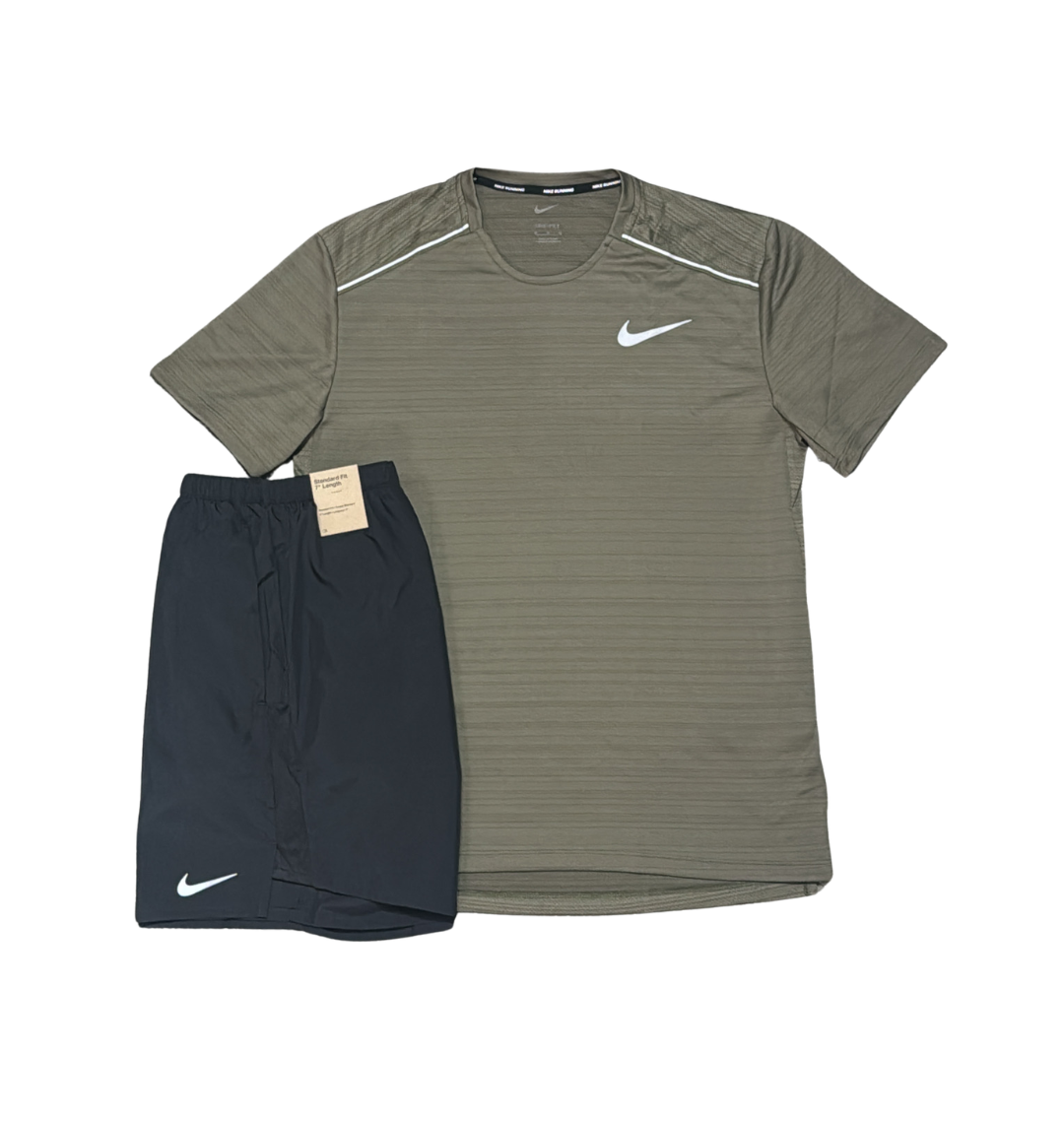 Nike Miler 1.0 Khaki/Black Set 7inch