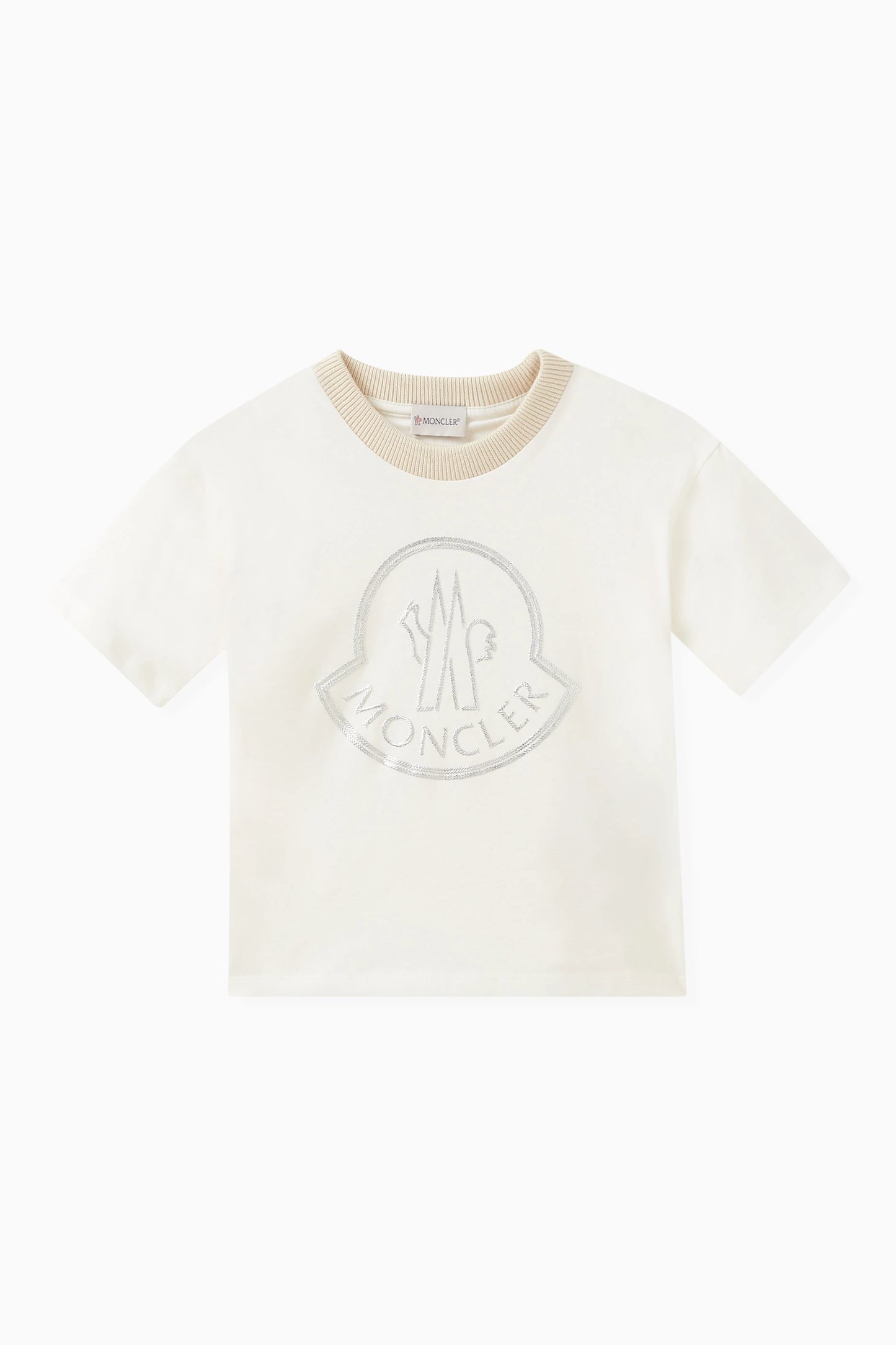 Moncler Silver Logo T-Shirt Juniors