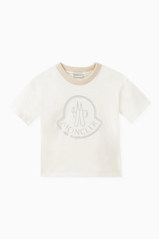 Moncler Silver Logo T-Shirt Juniors