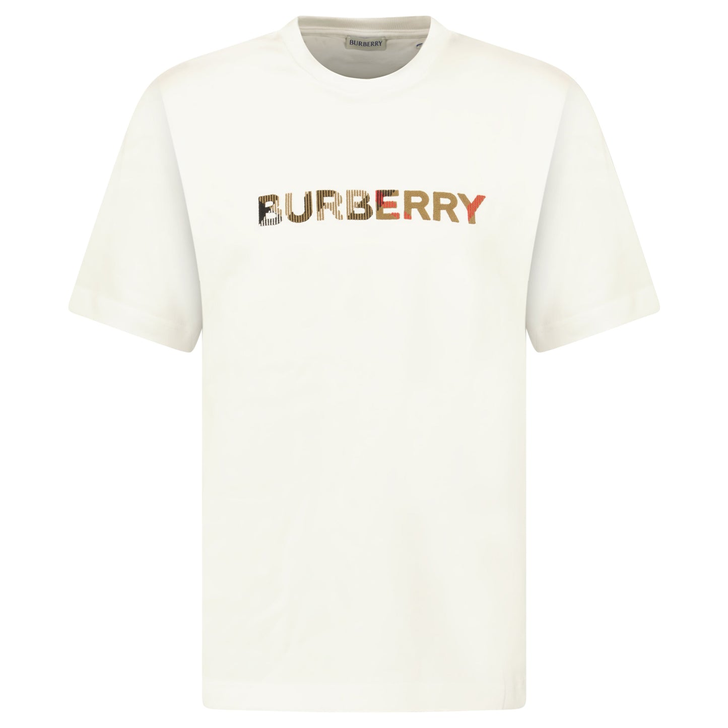 Burberry Check Logo Embroidered T-Shirt