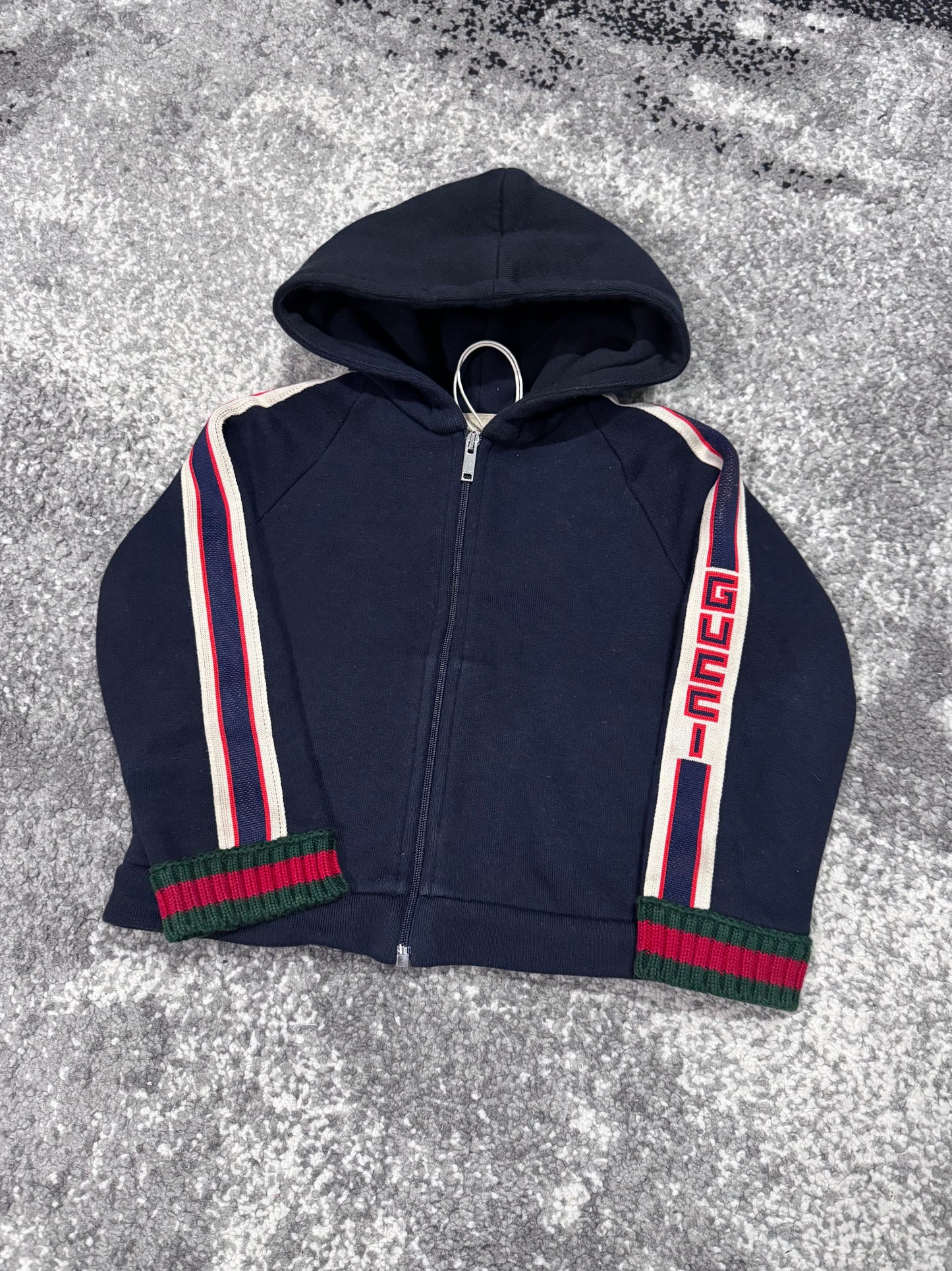 GUCCI Blue Logo Baby Zip-Up Hoodie