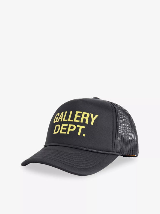 Gallery Dept Black Logo-Print Woven Trucker Cap