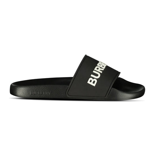 Burberry Logo Tech Furley Sliders Black/White